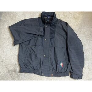 Vintage Sunice Golf Jacket Gingham Large Windbreaker Waterproof Vented Lined
